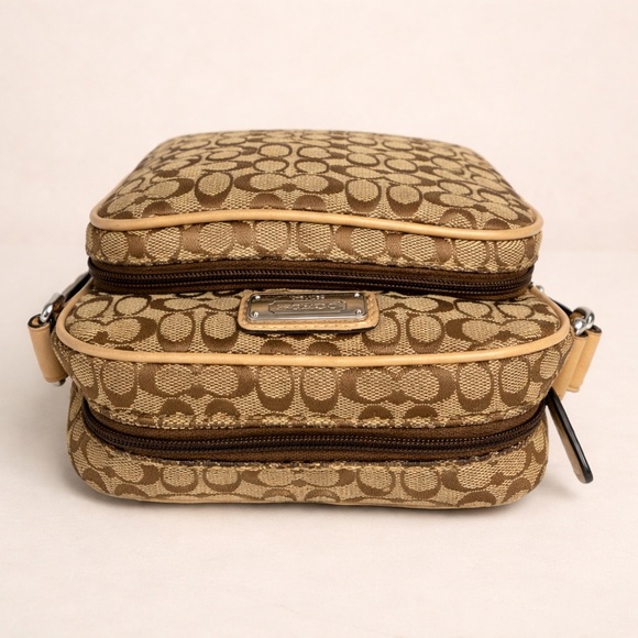 Coach Vintage Signature File Bag Crossbody Khaki Brown Canvas Leather - Picture 8 of 9